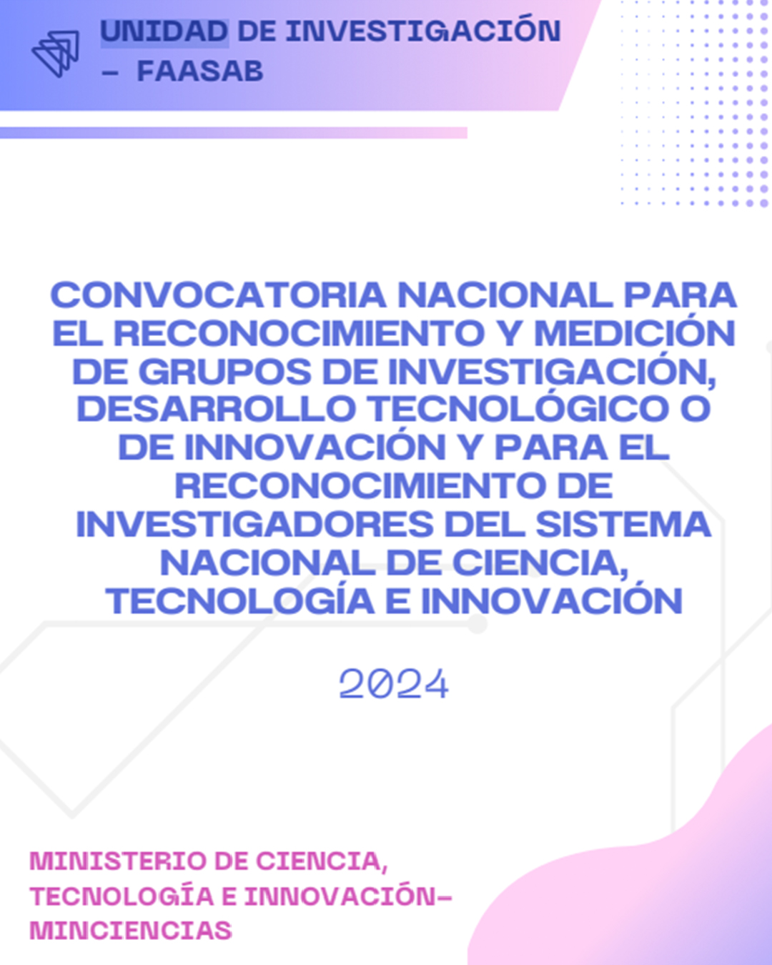 CARTILLA CONVOCATORIA MINCIENCIAS