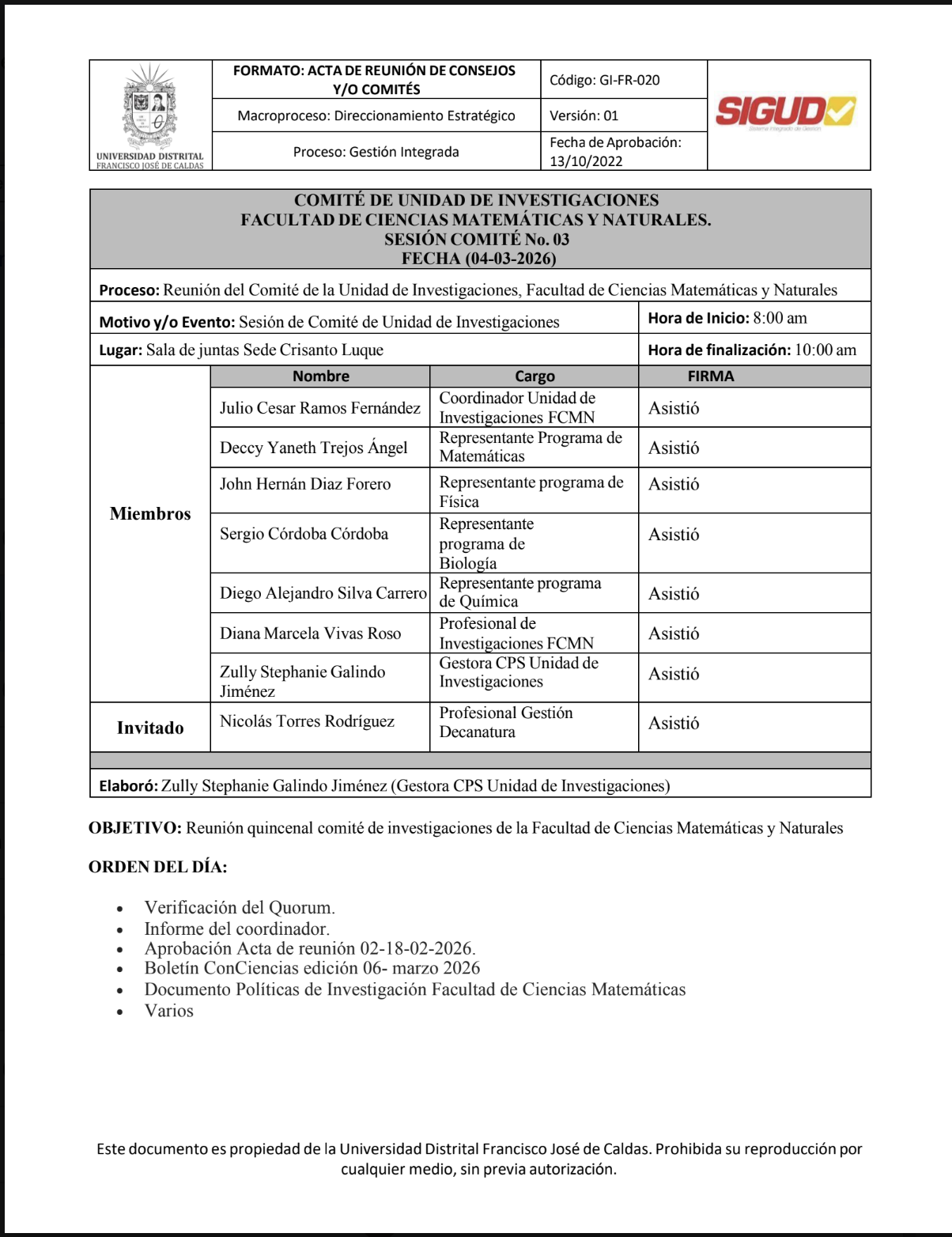 Acta de Comité (N° 03)
