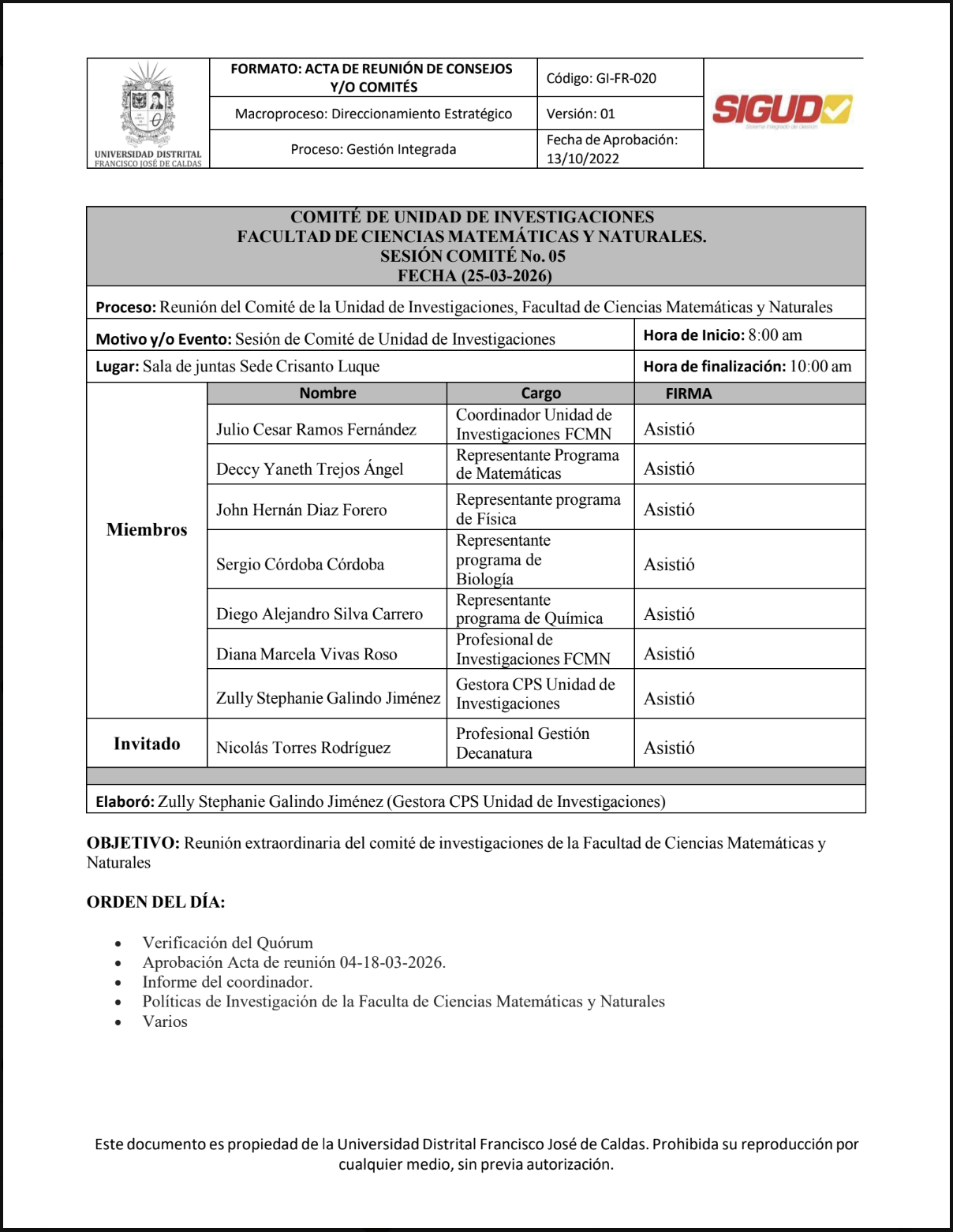 Acta de Comité (N° 05)