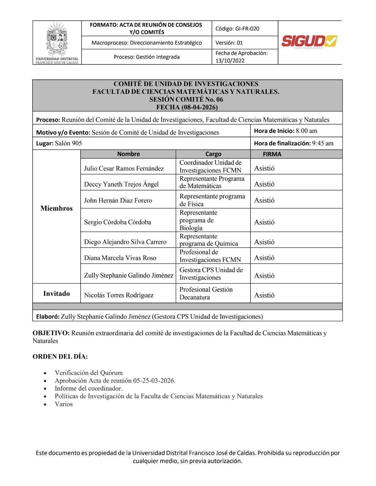 Acta de Comité (N° 06)